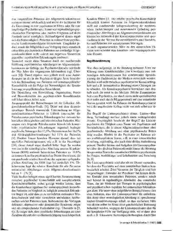Vorschauseite 2: Die Bedeutung der Konsiliarpsychiatrie und -Psychotherapie am Allgemeinkrankenhaus