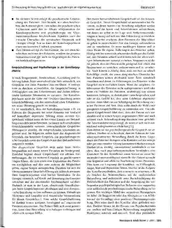 Vorschauseite 6: Die Bedeutung der Konsiliarpsychiatrie und -Psychotherapie am Allgemeinkrankenhaus
