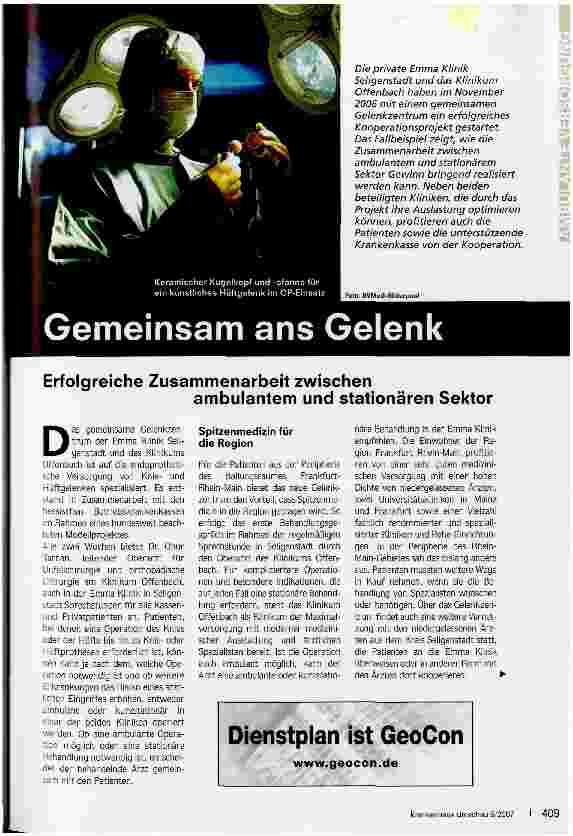 Vorschauseite 1: Gemeinsam ans Gelenk