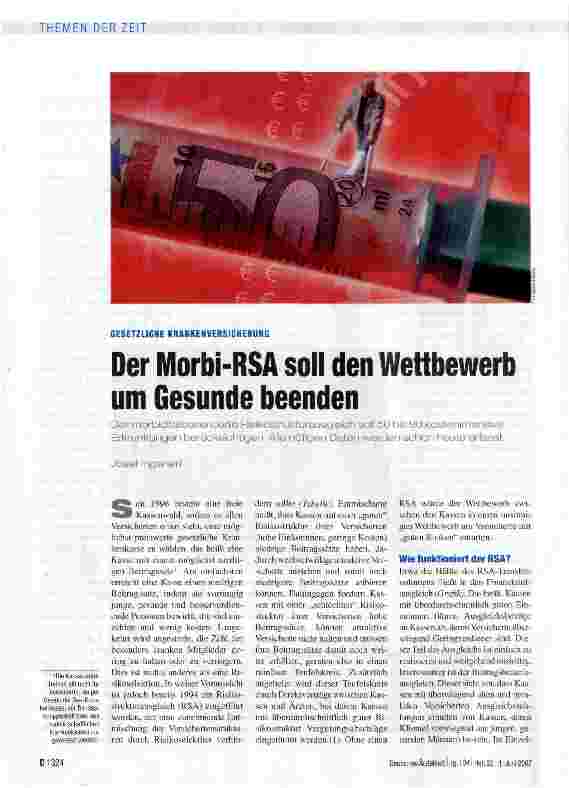 Vorschauseite 1: Der Morbi-RSA soll den Wettbewerb um Gesunde beenden