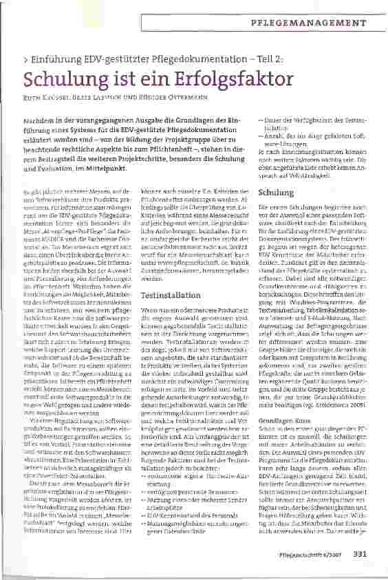 Vorschauseite 1: Schulung ist ein Erfolgsfaktor
