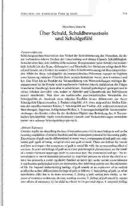 Vorschauseite 1: Über Schuld, Schuldbewusstsein und Schuldgefühl