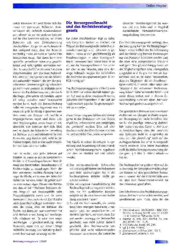 Vorschauseite 2: Kooperation von sozialpädagogisch ausgebildeten Betreuern mit Rechtsanwälten auf Grundlage einer Vorsorgevollmacht
