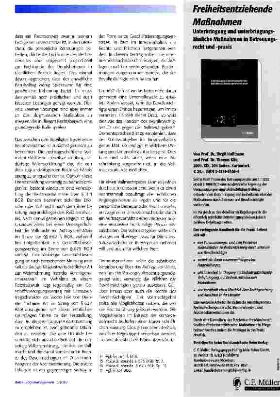 Vorschauseite 4: Kooperation von sozialpädagogisch ausgebildeten Betreuern mit Rechtsanwälten auf Grundlage einer Vorsorgevollmacht