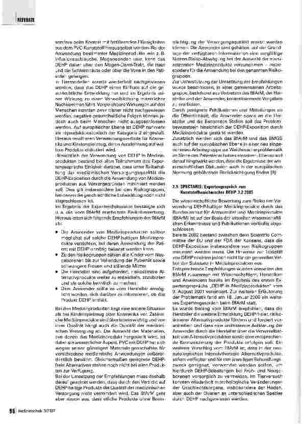 Vorschauseite 5: Weichmacher (DEHP) in Medizinprodukten