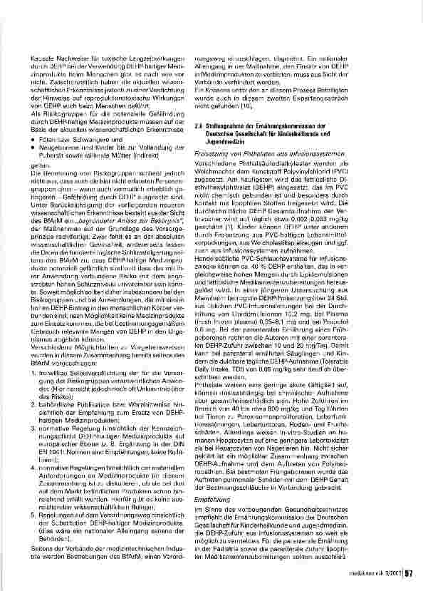 Vorschauseite 6: Weichmacher (DEHP) in Medizinprodukten