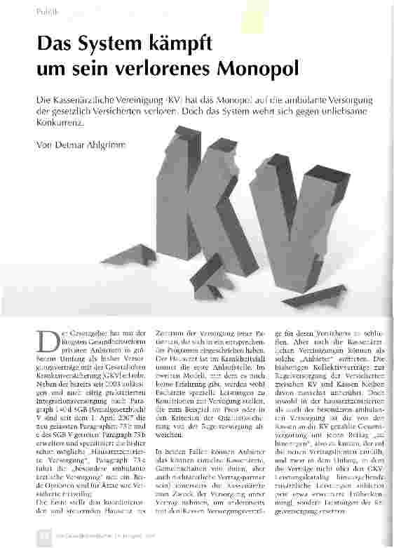 Vorschauseite 1: Das System kämpft um sein verlorenes Monopol