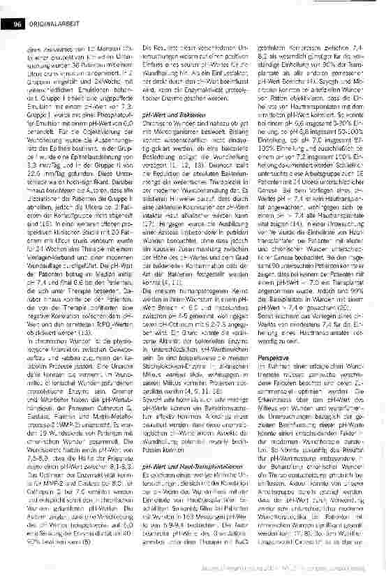 Vorschauseite 4: pH-Werte moderner Wundauflagen und deren Einfluss auf das umgebende Milieu: Resultate einer in vitro Untersuchung