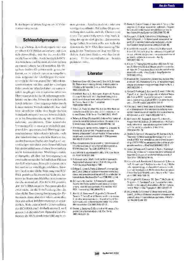 Vorschauseite 4: Ausbruchsuntersuchungen nosokomialer Hepatitis-C-Virus Infektionen in Hämodialyse-Einheiten und krankenhaushygienische Konsequenzen