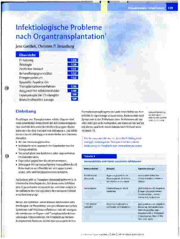 Vorschauseite 1: Infektiologische Probleme nach Organtransplantation