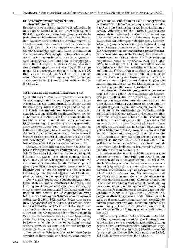Vorschauseite 6: Aufgaben und Befugnisse der Personalvertretungen im Rahmen des Allgemeinen Gleichbehandlungsgesetzes (AGG)