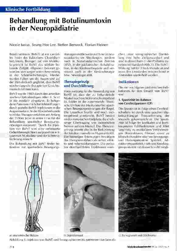 Vorschauseite 1: Behandlung mit Botulinumtoxin in der Neuropädiatrie