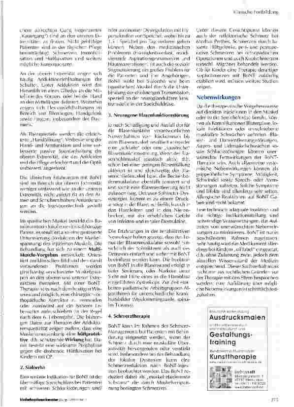 Vorschauseite 2: Behandlung mit Botulinumtoxin in der Neuropädiatrie
