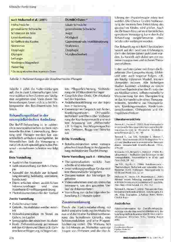 Vorschauseite 3: Behandlung mit Botulinumtoxin in der Neuropädiatrie