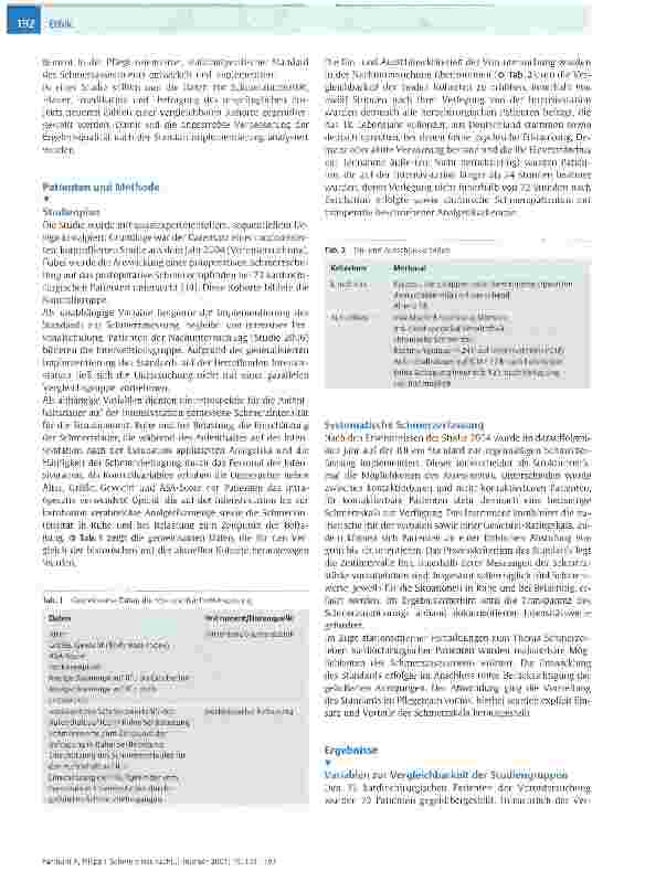 Vorschauseite 2: Schmerz lass nach! - Ergebnisse der Implementierung eines Standards der Schmerzmessung