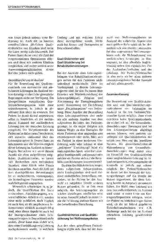 Vorschauseite 3: Qualitätskriterien und Qualitätssicherung im Gesundheitstourismus
