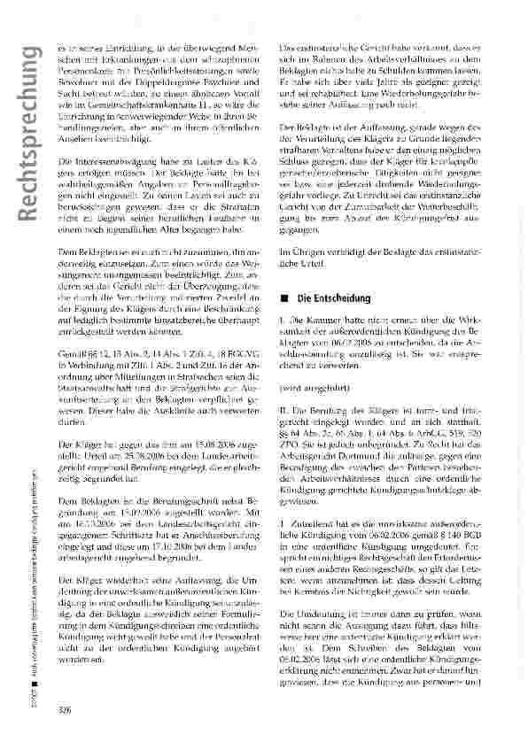 Vorschauseite 3: Auch vorvertragliche Straftat kann personenbedingte Kündigung rechtfertigen