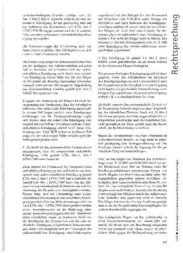 Vorschauseite 4: Auch vorvertragliche Straftat kann personenbedingte Kündigung rechtfertigen