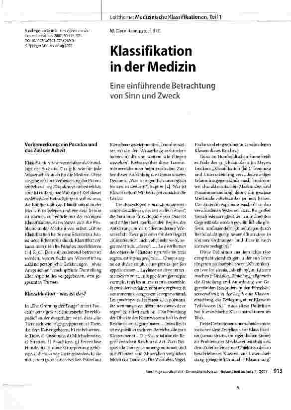 Vorschauseite 1: Klassifikation in der Medizin
