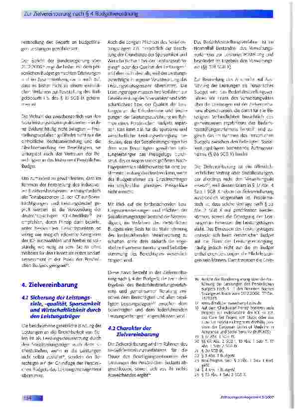 Vorschauseite 3: Zur Zielvereinbarung nach § 4 Budgetverordnung