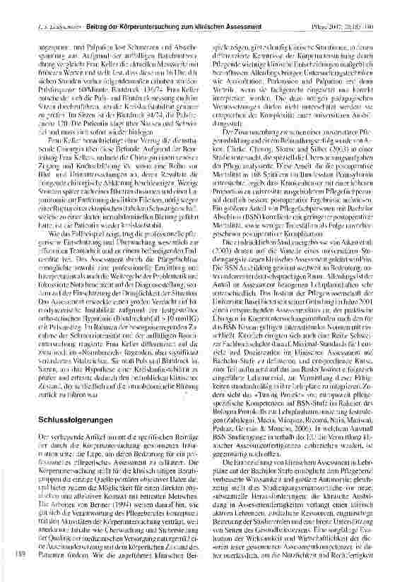 Vorschauseite 5: Der Beitrag der Körperuntersuchung zum klinischen Assessment: Wirksames Instrument der professionellen Pflege