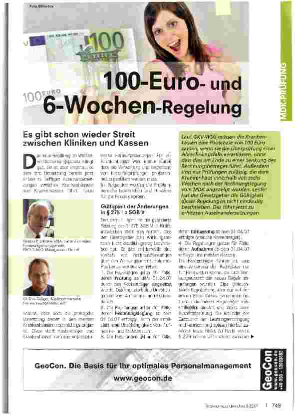 Vorschauseite 1: 100-Euround 6-Wochen-Regelung