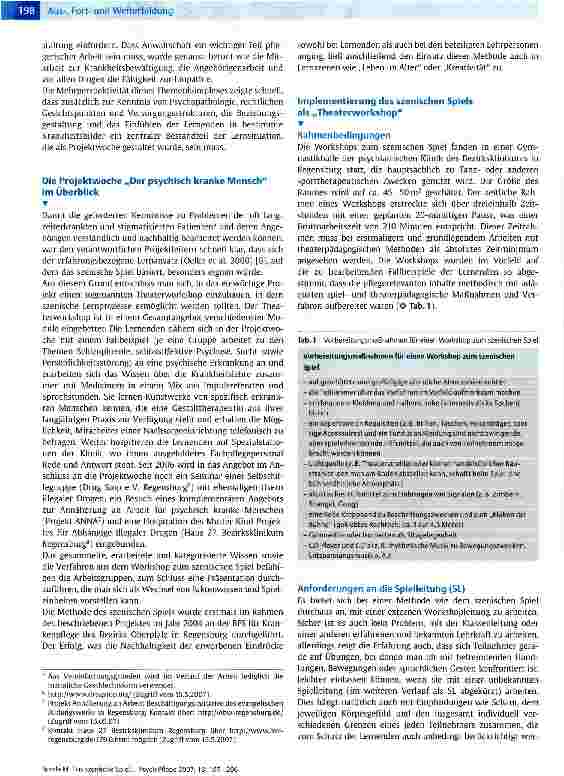Vorschauseite 2: Das szenische Spiel in der Pflegebildung -eine konkrete Umsetzung