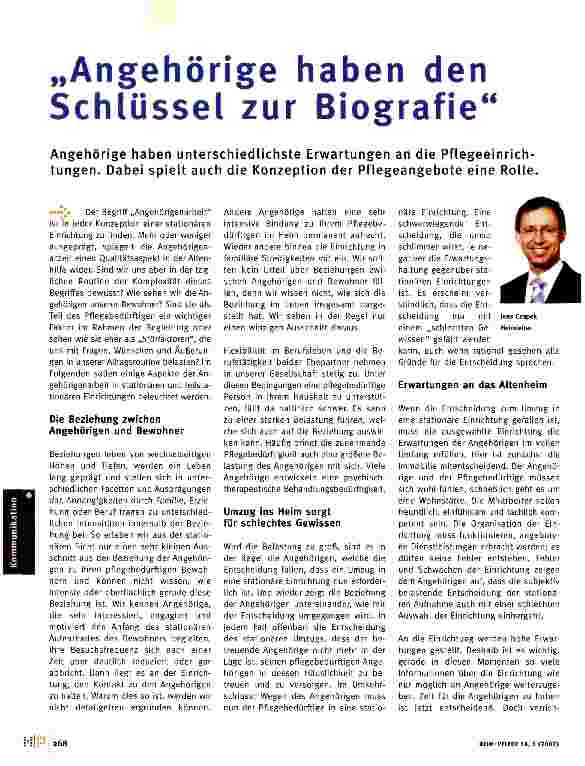 Vorschauseite 1: Angehörige haben den Schlüssel zur Biografie