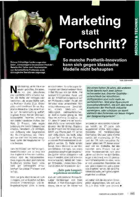 Vorschauseite 1: Marketing statt Fortschritt?