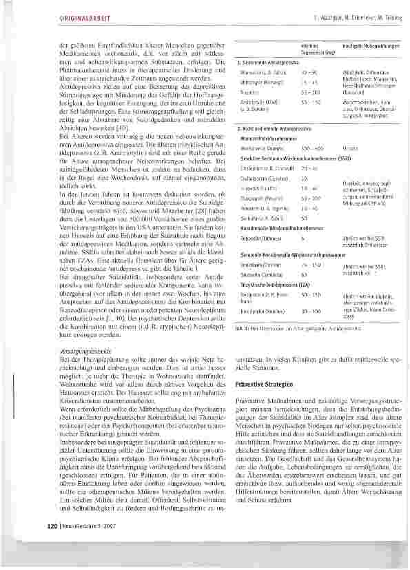 Vorschauseite 5: Suizidalität Älterer -Entstehungsbedingungen, therapeutische Ansätze und Prävention