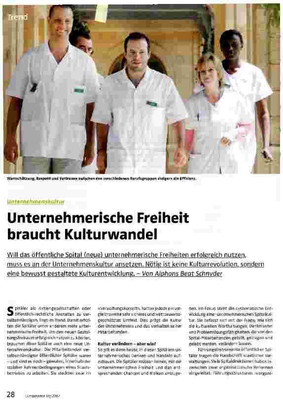 Vorschauseite 1: Unternehmerische Freiheit braucht Kulturwandel
