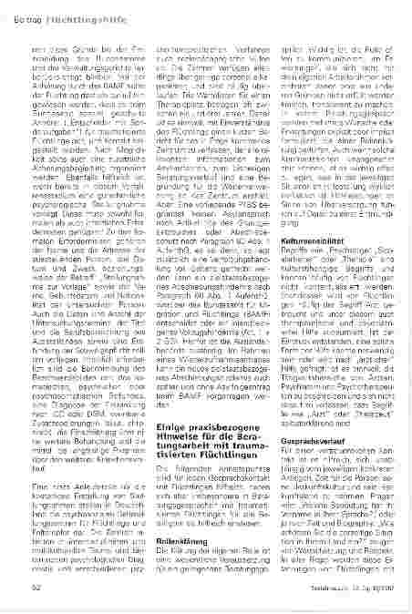 Vorschauseite 3: Arbeit mit traumatisierten Flüchtlingen