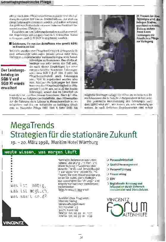 Vorschauseite 4: Wer zahlt was? Neue Empfehlungen zu Inhalten und Finanzierungsmöglichkeiten der ambulanten gerontopsychiatrischen Pflege