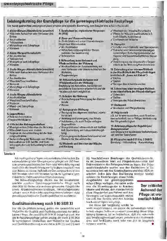 Vorschauseite 6: Wer zahlt was? Neue Empfehlungen zu Inhalten und Finanzierungsmöglichkeiten der ambulanten gerontopsychiatrischen Pflege