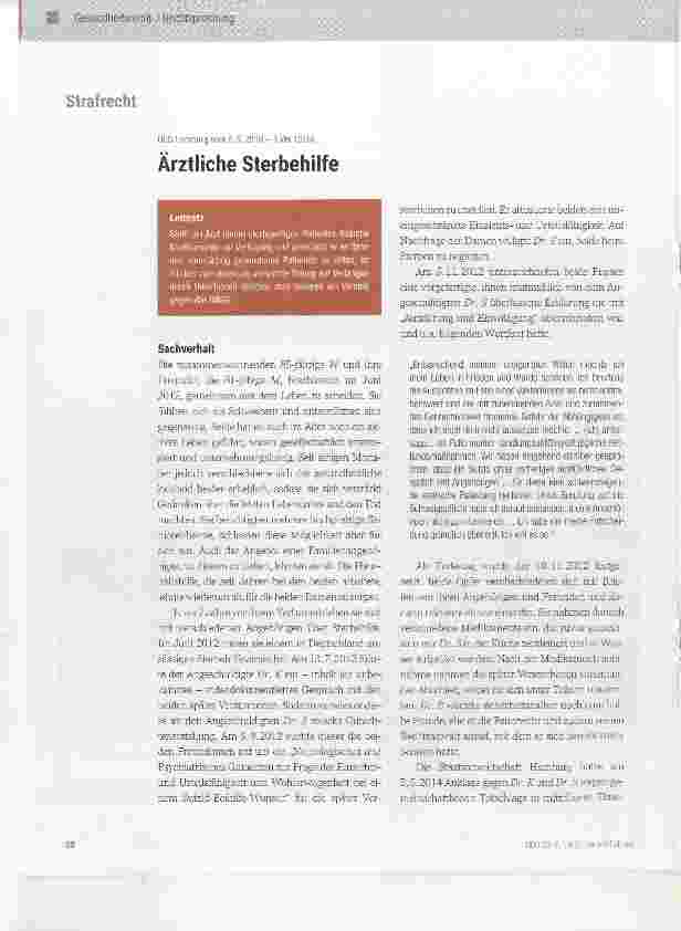 Vorschauseite 1: Ärztliche Sterbehilfe