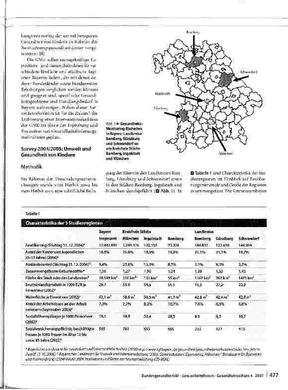 Vorschauseite 2: Gesundheits-Monitoring-Einheiten (GME) in Bayern