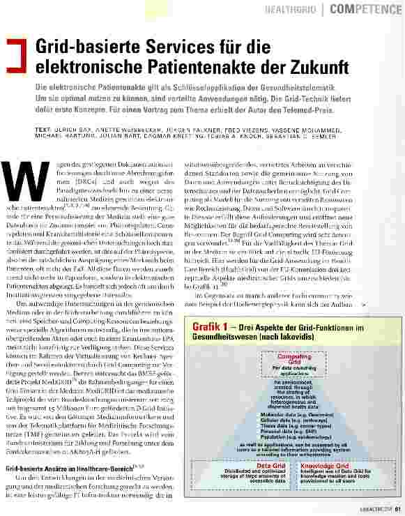Vorschauseite 1: Grid-basierte Services für die elektronische Patientenakte der Zukunft