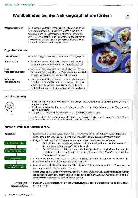 Vorschauseite 1: Wohlbefinden bei der Nahrungsaufnahme fördern
