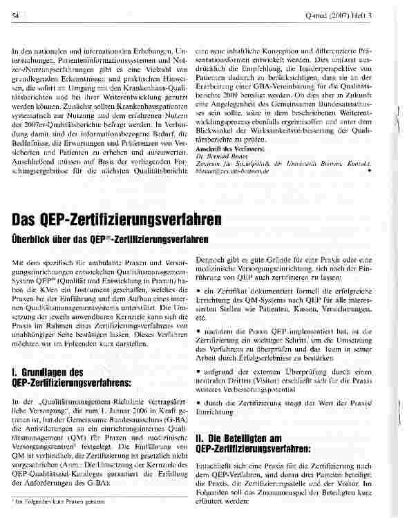 Vorschauseite 1: Das QEP-Zertifizierungsverfahren