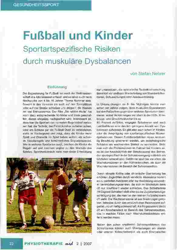 Vorschauseite 1: Fußball und KinderSportartspezifische Risiken durch muskuläre Dysbalancen