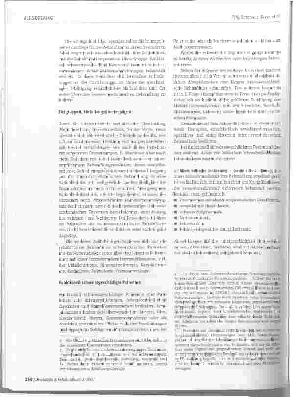 Vorschauseite 2: Intensivmedizinische Rehabilitation funktionell schwerstgeschädigter Patienten missing link zwischen Intensivmedizin und Rehabilitation