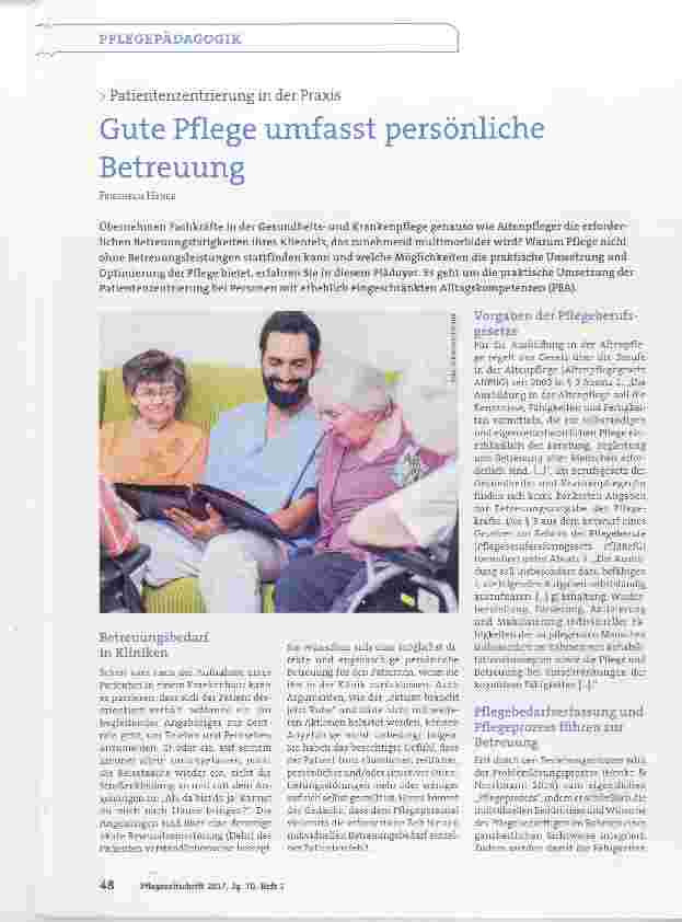 Vorschauseite 1: Gute Pflege umfasst persönliche Betreuung
