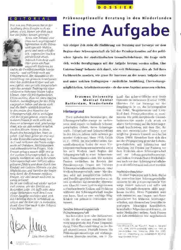 Vorschauseite 1: Eine Aufgabe auch für Hebammen
