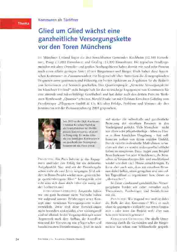 Vorschauseite 1: Glied um Glied wächst eine ganzheitliche Versorgungskette vor den Toren Münchens