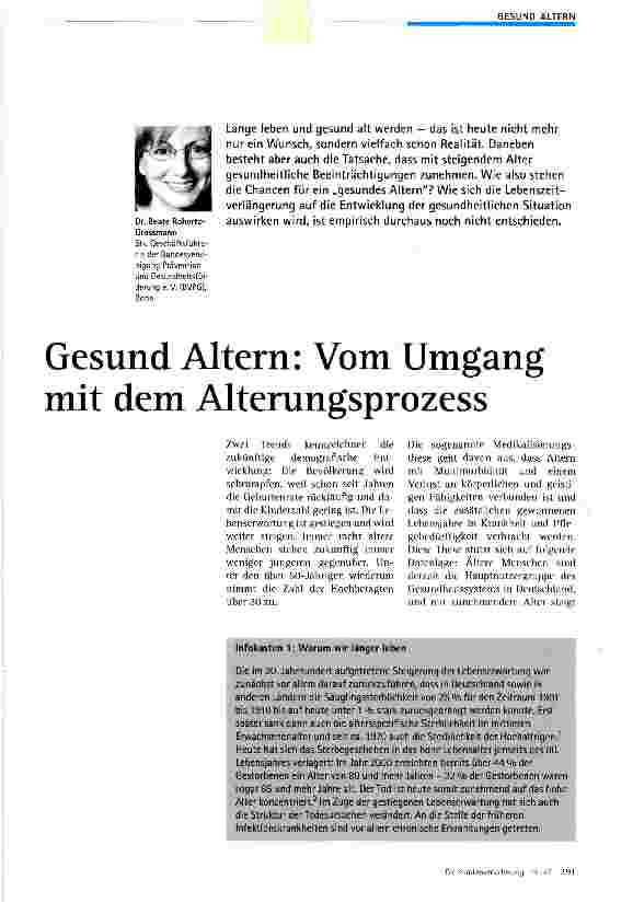 Vorschauseite 1: Gesund Altern: Vom Umgang mit dem Alterungsprozess