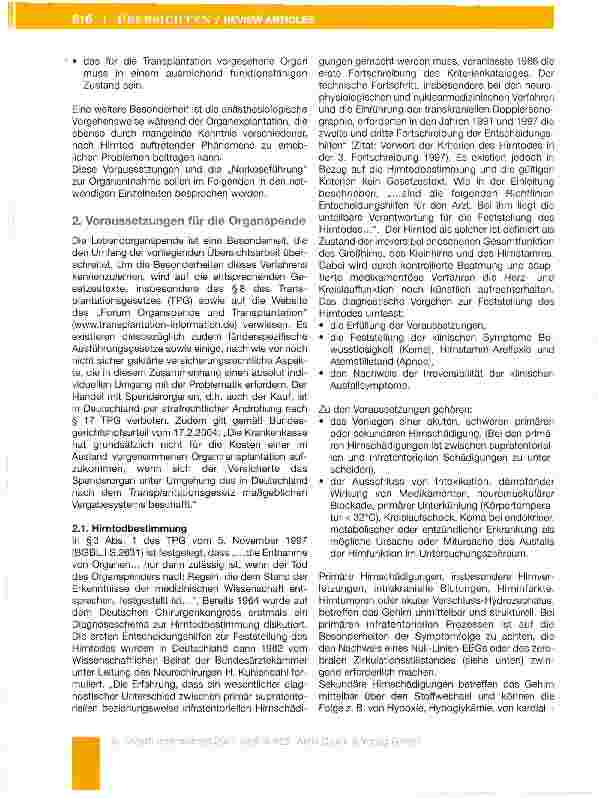 Vorschauseite 2: Praktisches Vorgehen bei der Organspende