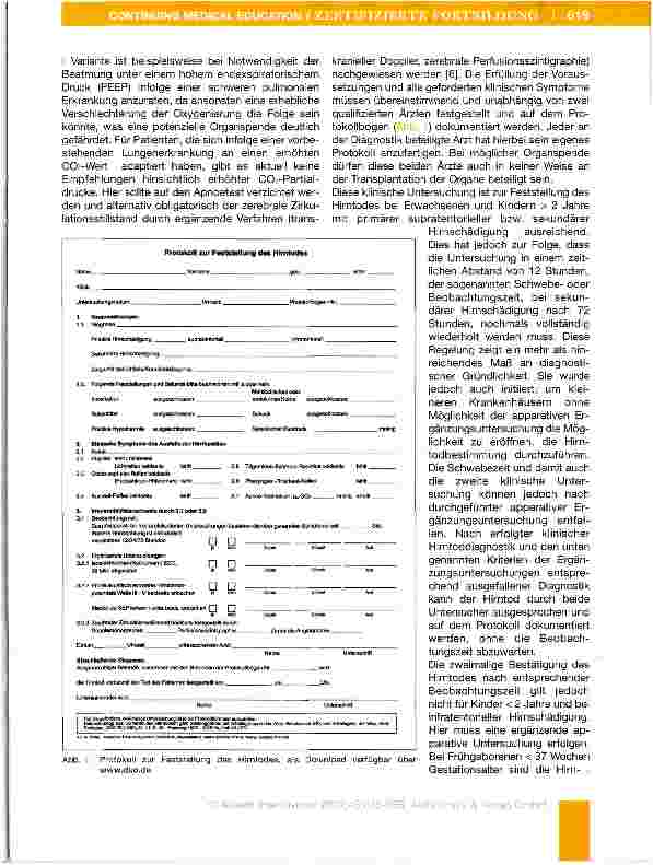 Vorschauseite 4: Praktisches Vorgehen bei der Organspende