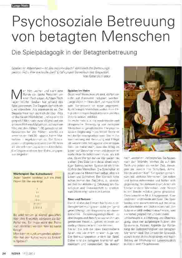Vorschauseite 1: Psychosoziale Betreuung von betagten Menschen