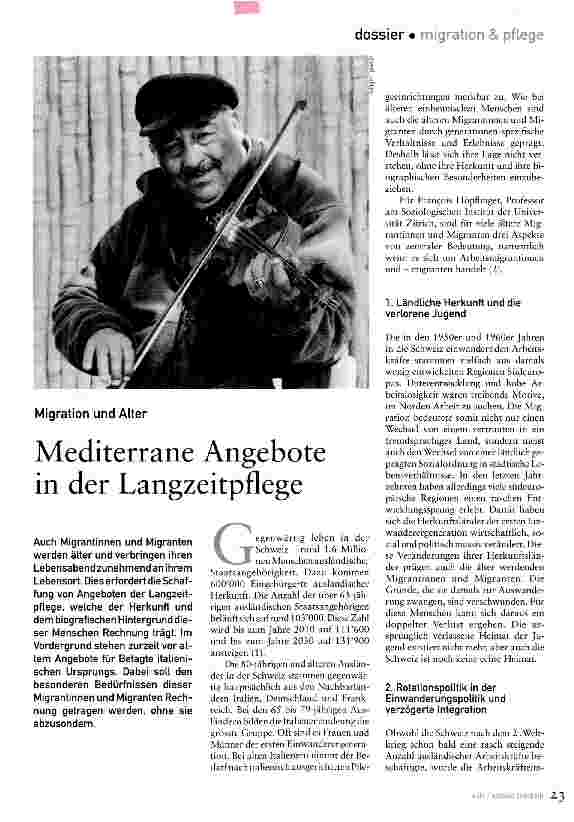 Vorschauseite 1: Mediterrane Angebote in der Langzeitpflege