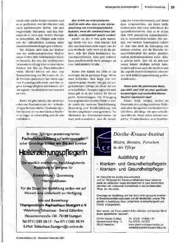 Vorschauseite 4: Anthroposophische Medizin in der Forschung